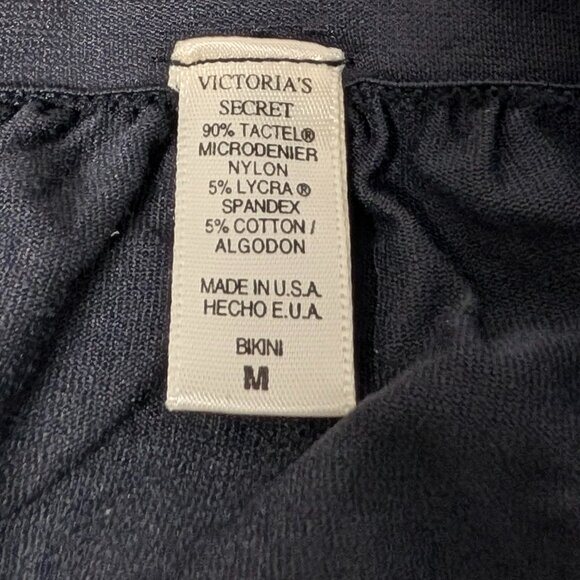 3 Pr VINTAGE (2000)‎ Victorias Secret Bikini NEW Med Black - Picture 4 of 5